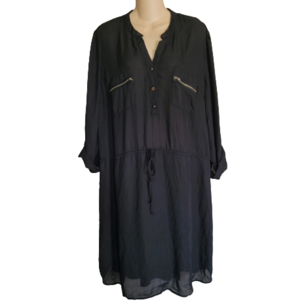 Charlotte Russe Black Roll Sleeve Pullover Dress Size Women's 2X